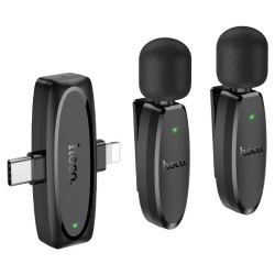 ميكروفون لافاليير لاسلكي رقمي مزدوج المايكروفون (iP/Type-C) L15