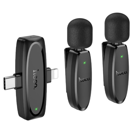 ميكروفون لافاليير لاسلكي رقمي مزدوج المايكروفون (iP/Type-C) L15