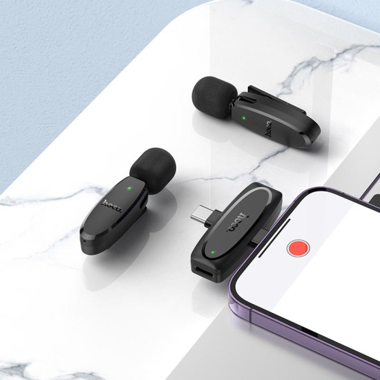 ميكروفون لافاليير لاسلكي رقمي مزدوج المايكروفون (iP/Type-C) L15