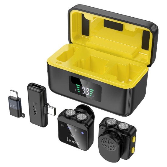 ميكروفون لافاليير لاسلكي رقمي مزدوج المايكروفون (iP/Type-C) L17