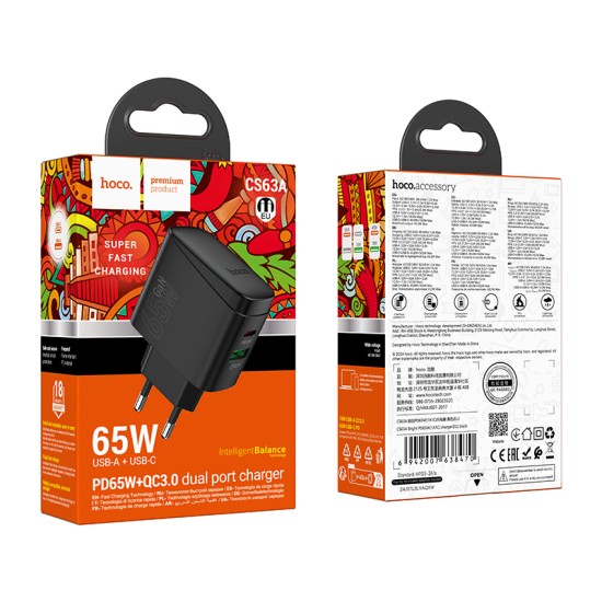 شاحن CS63A برايت PD65W (1 منفذ A و 1 منفذ C) (EU)
